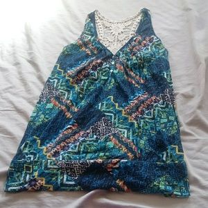 Junior size extra large nobo tank w crochet back